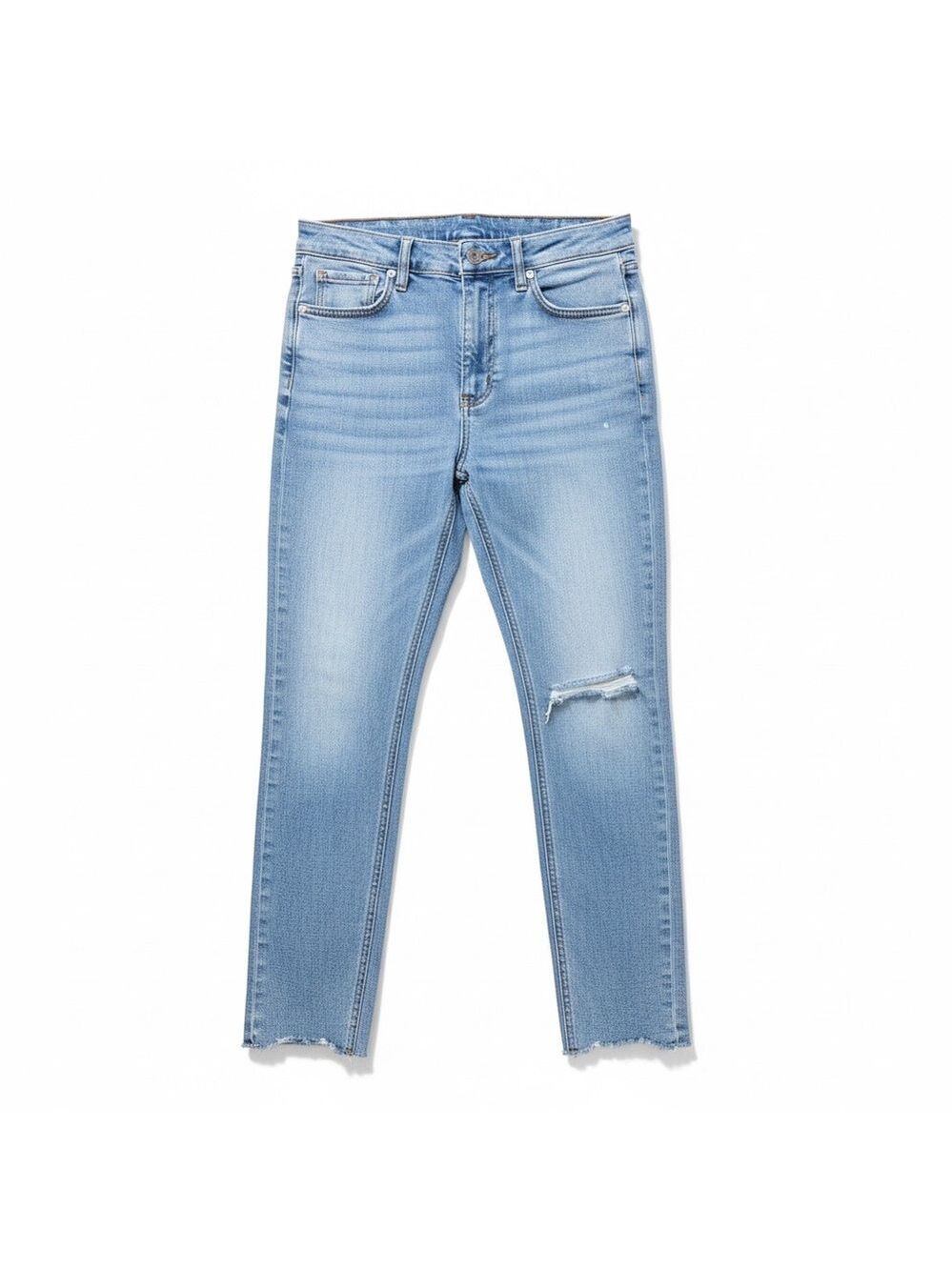 rag & bone High Rise Ankle Skinny Distressed Jeans Raw Hem Size 28